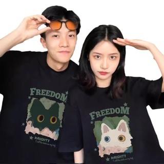 Áo thun ngắn tay nam nữ cotton nguyên chất áo cổ tròn phong cách mùa hè