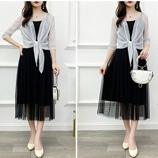 Áo Cardigan nữ, Áo sơ mi điều hòa không khí bằng vải tuyn Polyester, Khăn choàng lưới một kích thước chất lượng cao dành cho nữ
