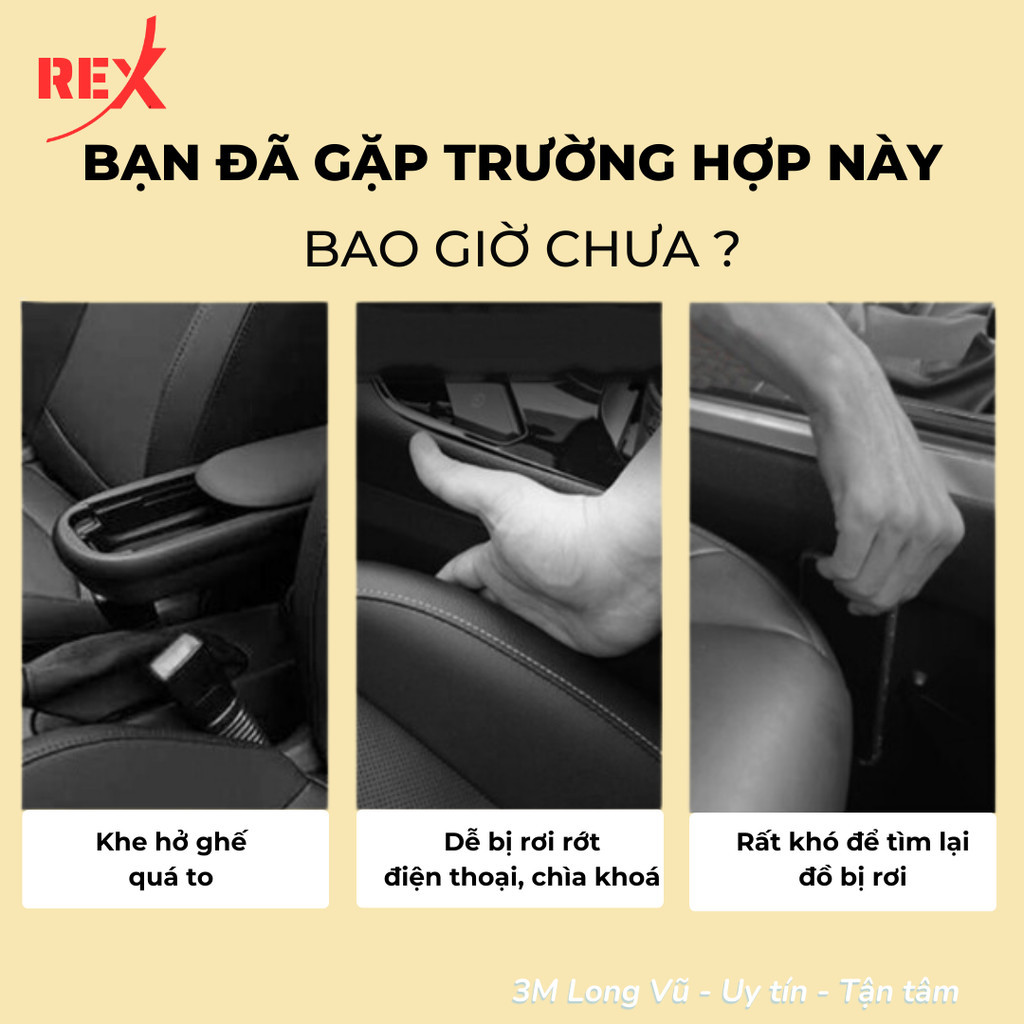 Chặn khe hở ghế ô tô REX R540 Chống rơi đồ, Lắp đặt nhanh chóng