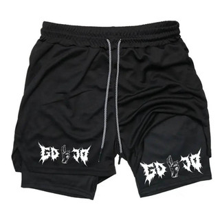 New Fitness Casual Shorts Anime 3D Digital Printing Adult Double Layer Beach Sports Pants Foreign Trade E-Commerce fNas