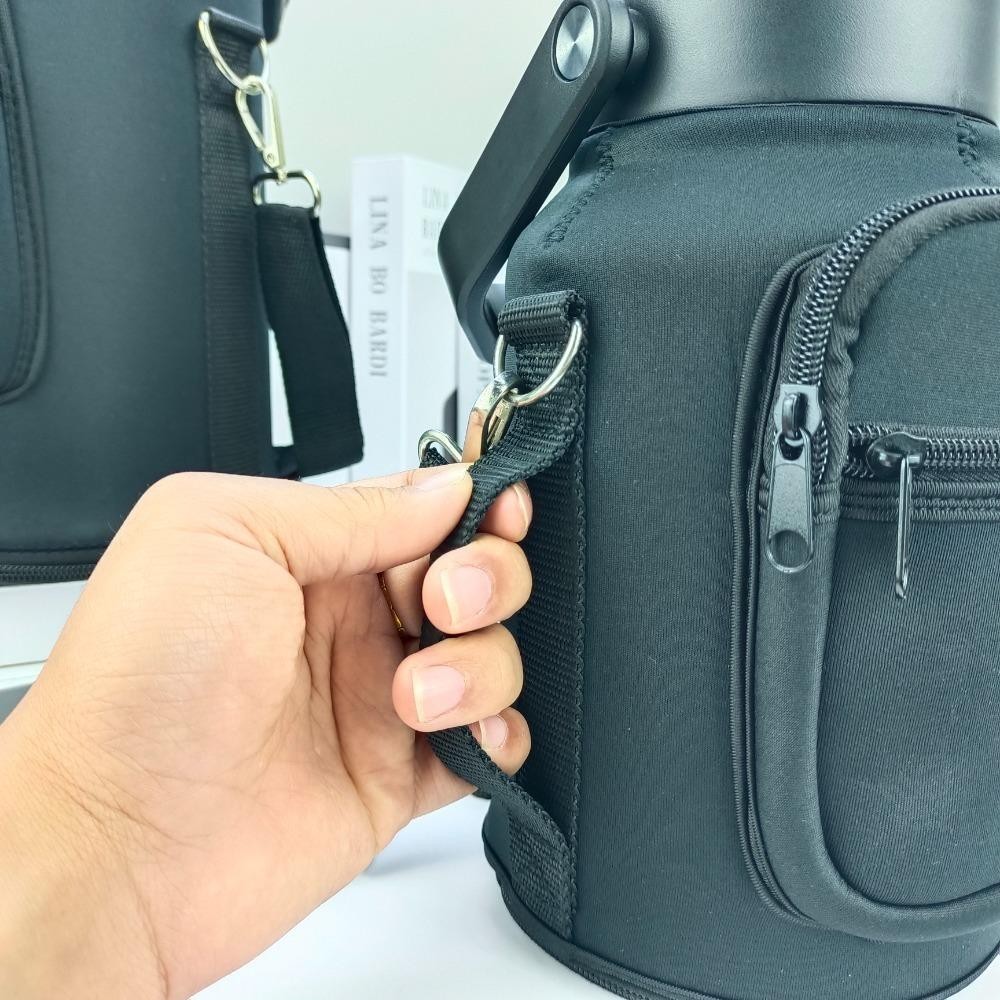 Túi đựng chai nước SAIA, Túi đựng cốc chân không giữ nhiệt di động dung tích lớn, có dây đeo vai có thể điều chỉnh Vỏ bảo vệ cách nhiệt cốc bền