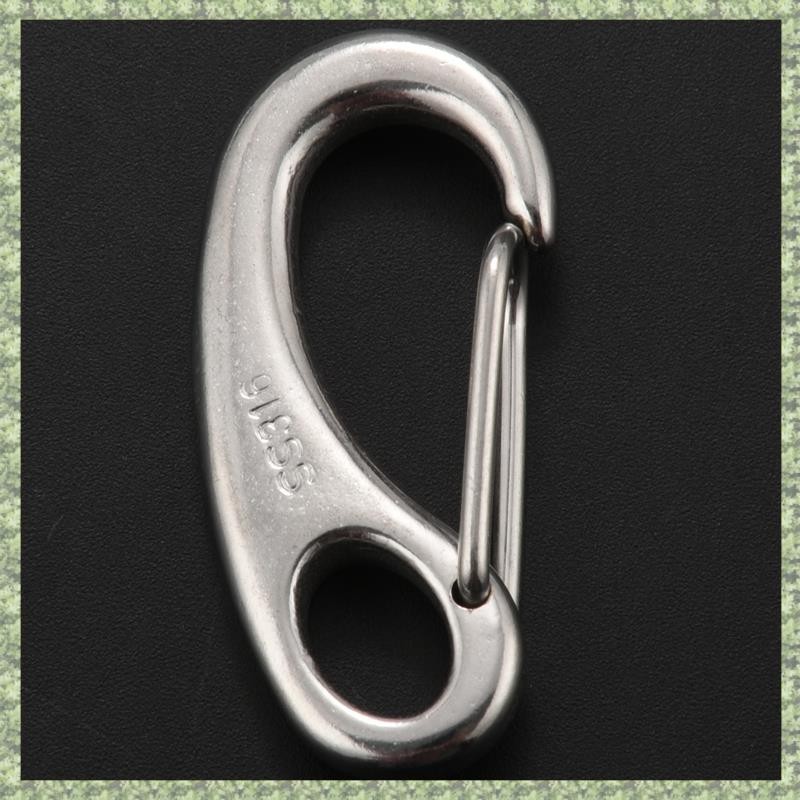 (C Z G L) 2 Chiếc Thuyền Biển Thép Không Gỉ Hình Trứng Lò Xo Kẹp Móc Kẹp Nhanh Carabiner Khóa Ngoài Trời