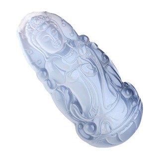Ngọc Mã Não Trắng Chalcedony Mặt Dây Chuyền Avalokitesvara Lá Phật Cá Vàng Pixiu Bầu Khóa An Toàn Dây Buộc