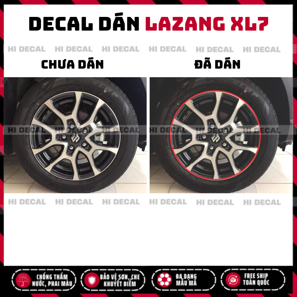 Tem dán mâm XL7, Decal lazang XL7 trang trí tạo điểm nhấn
