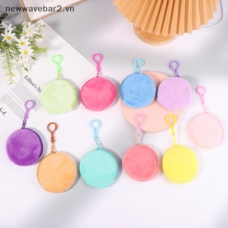 [Mới] Ví đựng tiền xu tròn màu kẹo dành cho nữ Túi đổi màu trơn dễ thương Ví móc khóa Túi đựng tai nghe di động.