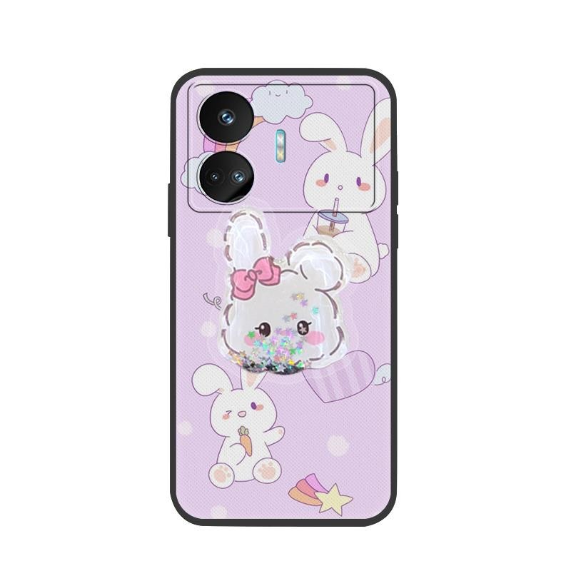 Cartoon Silicone Phone Case For OPPO Realme GT Neo5 SE Anti-dust drift sand Back Cover protective Durable Soft Case Kickstand