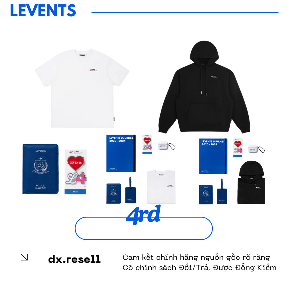Levents 4 Years Anniversary (Áo Thun, Hoodie, Bộ phụ kiện) Unisex Dx ...