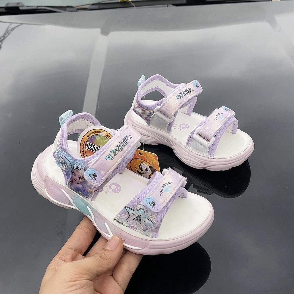 sandal bé gái dép quai hậu cho bé đi học đi chơi chống trượt công chúa khâu đê bền đẹp êm chân size đại A11 B11
