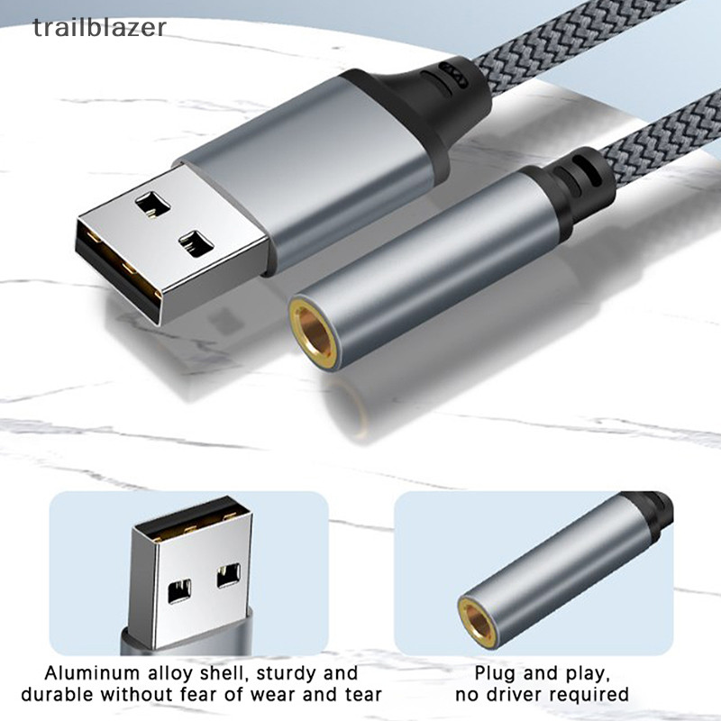 Trailblazer USB Bên Ngoài Card Âm Thanh Jack 3.5 Mm Nữ Bộ Chuyển Đổi Âm Thanh Tai Nghe Micphone Bộ Chuyển Đổi Âm Thanh Cho PC Laptop USB Sang 3.5 Mm Cáp Âm Thanh Mới