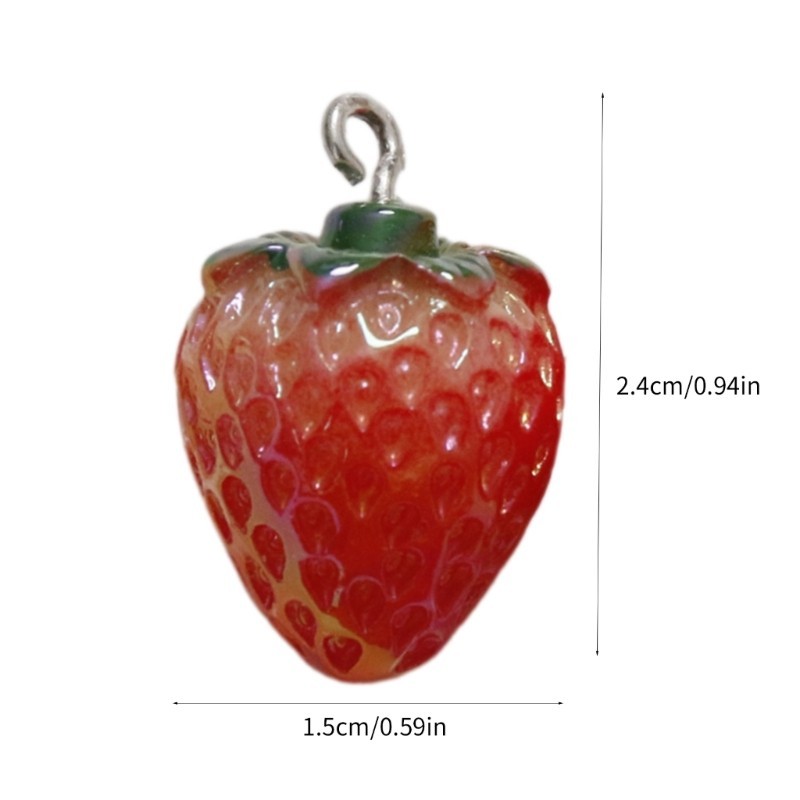 Ff Ngọt Ngào Hình Dâu Trang Sức Hạt Nhựa Mặt Dây Chuyền Làm Đồ Trang Sức Handmade
