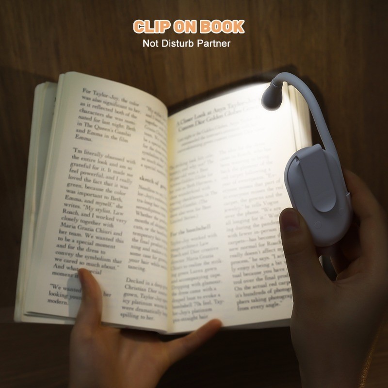 [Nổi bật] Đèn đánh dấu Mini - Đèn ngủ có thể điều chỉnh - Đèn kẹp sách di động - Đèn đọc sách LED - Chăm sóc mắt có thể sạc lại cho trẻ em - USB 360° Đèn bàn lật