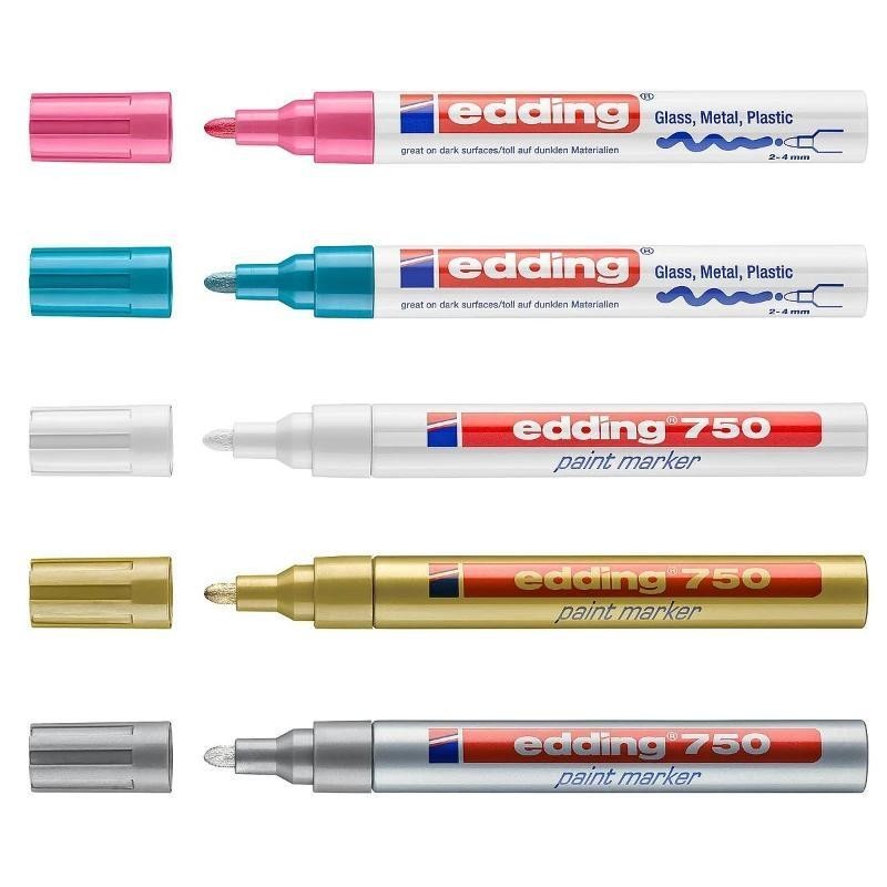 Edding 750 2MM Bút Đánh Dấu Sơn Công Nghiệp Chuyên Nghiệp 14 Màu Kim Loại Chống Thấm Nước Thường Trực Cho Máy Đánh Dấu Kim Loại