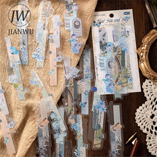 JIANWU 20 Tờ Giấy Lab Series Vintage Vật Liệu Hoa Trang Trí Dải PET Miếng Dán Sáng Tạo DIY Tạp Chí Cắt Dán Văn Phòng Phẩm