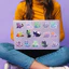 Nhiều Màu Sắc Trang Trí Bầu Trời Đầy Sao Mèo Graffiti Dán Bộ Cho Đàn Guitar Notebook Hành Lý Diy Chống Nước In