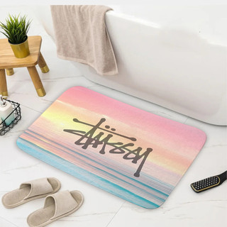 Thảm cửa in Logo Stussy Quà tặng thiết thực cho bạn bè Phòng ngủ Văn phòng Trang trí nhà cửa Thảm trải sàn chống trượt (60x40CM)