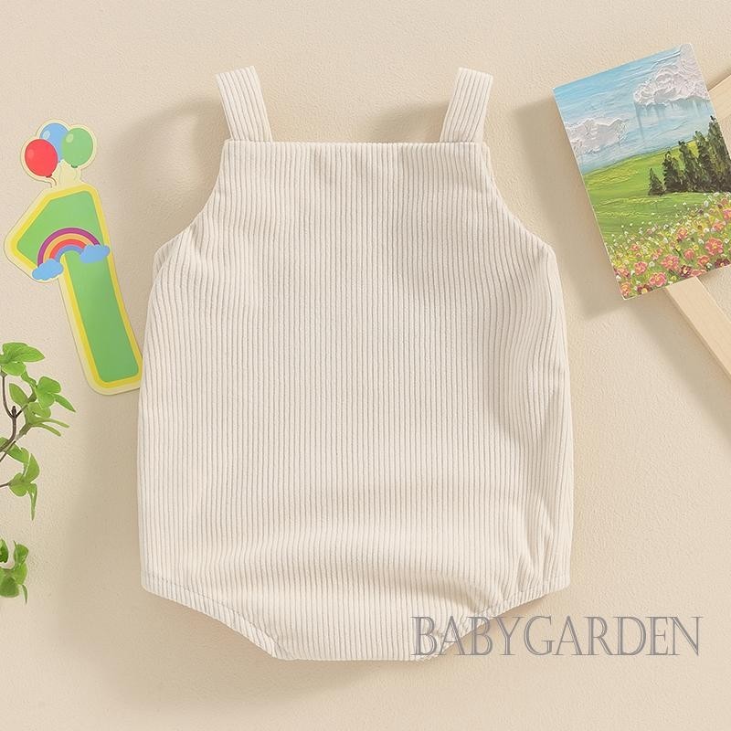 Baga-baby Bé Gái Bé Trai Sinh Nhật Đầu Tiên Áo Liền Quần Không Tay Nút Đóng Chữ Body Áo Liền Quần Thường Ngày Cho
