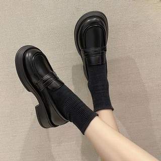 Giày đế dày cỡ nhỏ phong cách Anh Quốc giày da nhỏ, mùa xuân hè mới đế phẳng JK đồng phục giày đơn đại học giày lười cho giày nữ