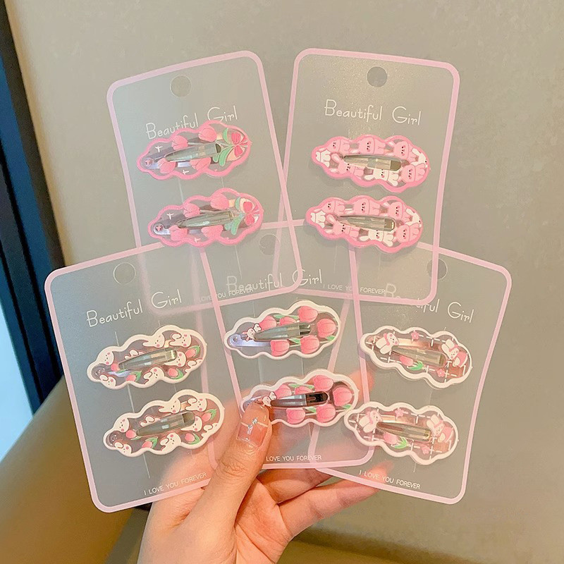 Dễ Thương Màu Hồng Kẹp Tóc Vintage Hồng Thỏ Ngọt Barrettes Tóc Đáng Yêu Kẹp Tóc Phụ Kiện