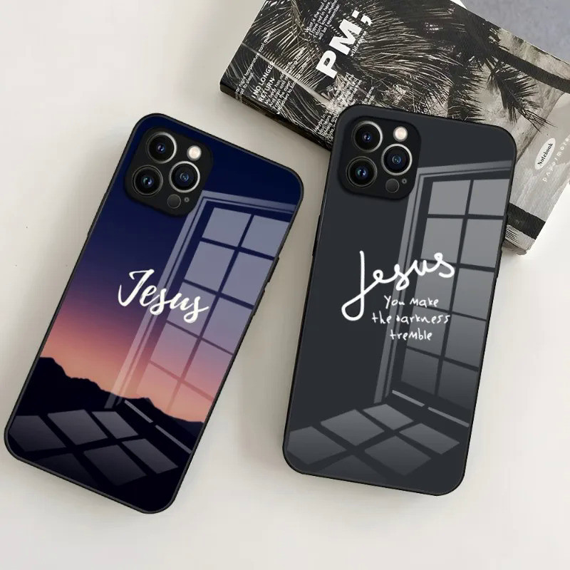 Ốp Điện Thoại Thiết Kế Pha Lê BK-1 Cho IPhone, Ốp Lưng Có Câu Kinh Thánh Kitô Giáo, Chúa Giêsu, 17,15 Pro, 14, 13, 12, 11, Mini, X, XS, XR Max, 6, 8 Plus, 2020 0458
