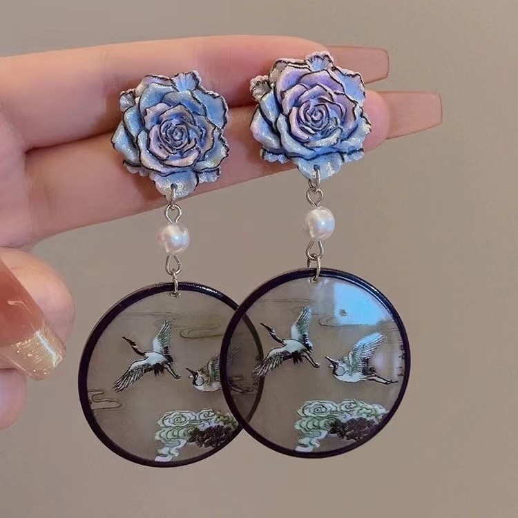 Mới Trung Quốc Retro Bông Tai Nữ Nhẹ Sang Trọng Cao Cấp Bông Tai 2024 Tính Khí Độc Đáo Phong Cách Trung Hoa Bông Tai 25.2.17