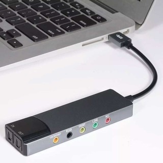 USB 6-in-1 External Optical Sound Card - 5.1 Channel Audio for Enhanced Sound Quality