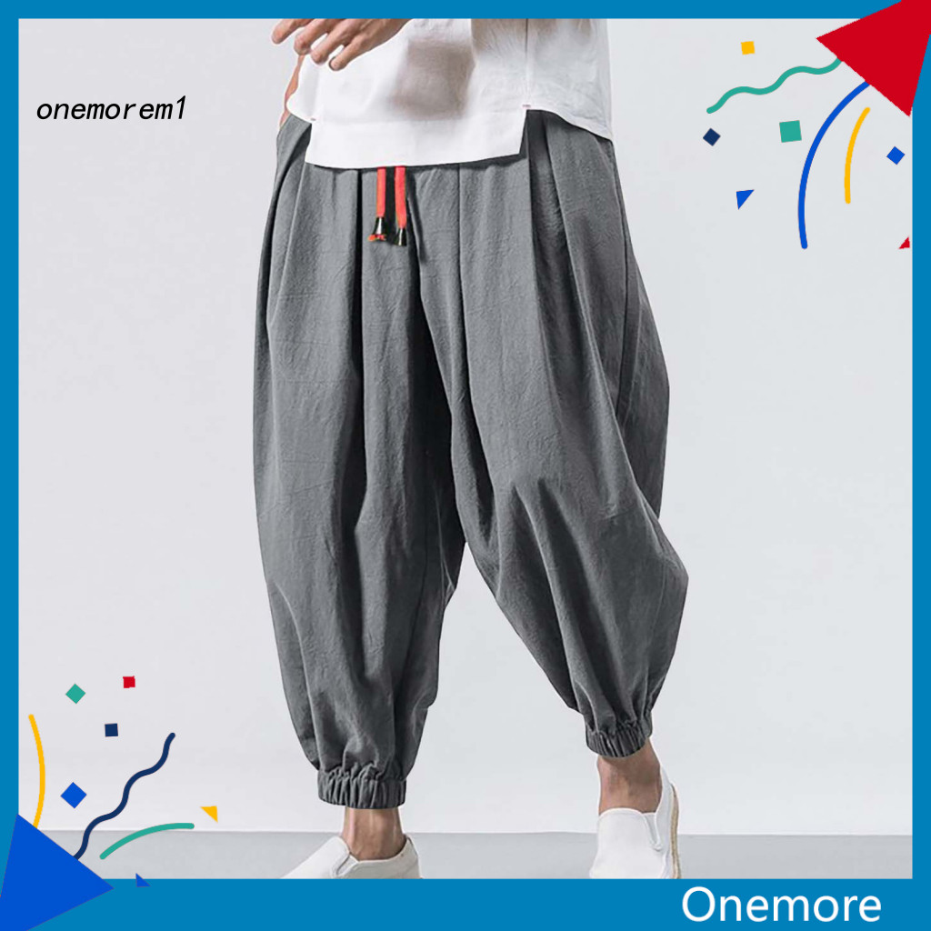Onem Giữa Tầng Quần Thắt Lưng Co Giãn Eo Dây Rút Quần Nam Baggy Harem ...