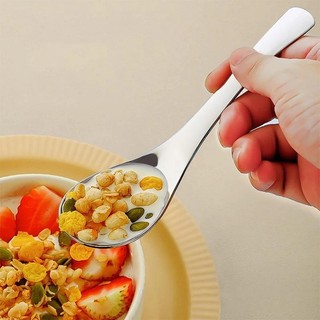 (ngắn sâu lòng) Combo 10 Muỗng ăn cơm  ăn canh súp  lòng sâu loại tròn bầu inox 304  có 3 size