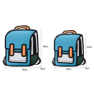 Ba Lô Học Sinh Hoạt Hình Dễ Thương Chống Thấm Nước Mịn Dây Kéo Sách Lưu Trữ Unisex 2D Vẽ Bé Gái Bé Trai Daypack Du Lịch Ba Lô
