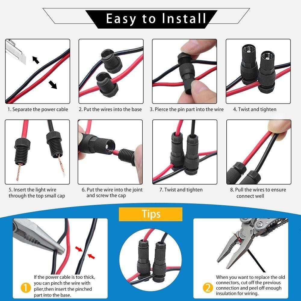 Đầu nối xuyên lỗ khóa nhanh THFENG, với đầu nối cáp điện áp thấp loại xuyên, khớp nối nhánh Dây chống nước Thiết bị đầu cuối cảnh quan
