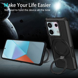 Dành Cho Redmi Note 13 Pro / Note 14 Pro 5G Ốp điện thoại Có Giá Đỡ Vòng PC Cứng Cạnh TPU Mềm Cấp Quân Sự Chống Rơi Vỏ Mỏng Chống Sốc