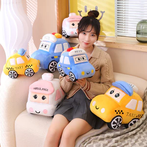 Gối Ôm Mềm Mại Hình Xe Cảnh Sát Taxi Hoạt Hình 40cm Cho Bé Trai