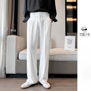 [Plus Size] 9XL Nam Ice Silk Cao Cấp Đen Cưới Phù Hợp Với Quần Oversize Quần Thẳng 8XL
