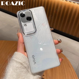 Ốp Điện Thoại Trong Suốt Cho VIVO V30 V30 Pro 5G V29 V27 V27E V25 V23 S18 S17 Pro 5G Ốp Lưng Có Phim Ống Kính Vỏ Mềm Chống Rơi JY01