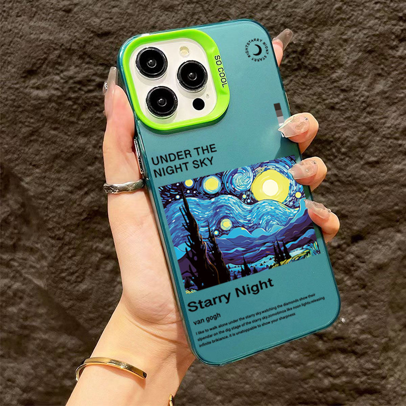 Vỏ Tương Thích Cho IPhone 16 15 Pro Max 11 13 14 12 Pro 7 8 Plus XS Max X XR Van Gogh Tranh Sơn Dầu Mờ Bìa Cứng