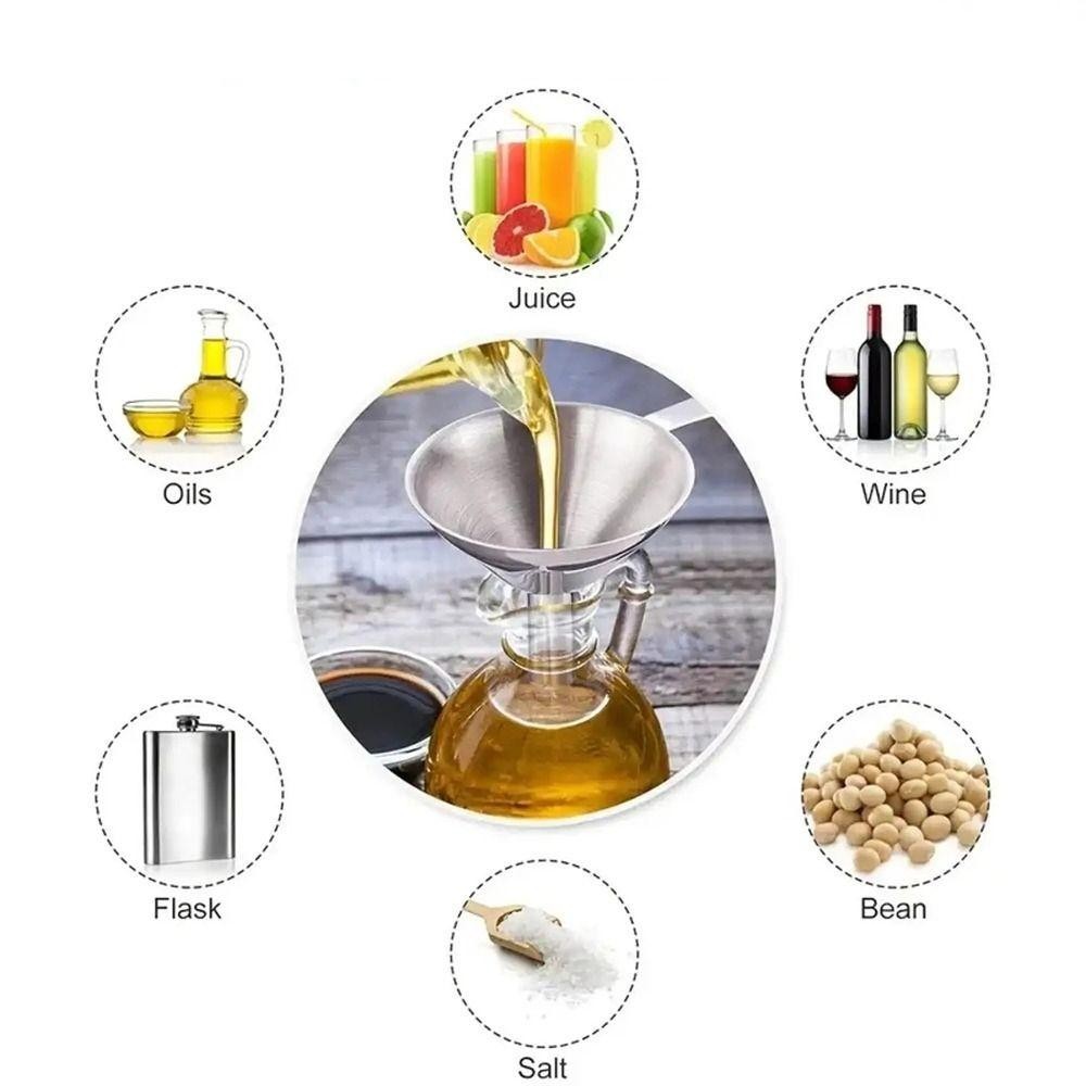Phễu Inox AWNGD, Phễu Lọc Dụng Cụ Nhà Bếp Miệng Rộng, Hộp Đựng Chất Lỏng Tràn Dầu Có Tay Cầm Dụng Cụ Lọc Rượu Để Đóng Hộp