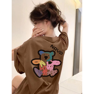 HIIXIIVI Áo thun unisex tay ngắn oversize plus size, cotton, form baggy hoạt hình