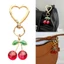 Treeling Heart Cherrys Chủ Đề Kim Loại Chìa Khóa Phụ Kiện Di Động Cho Những Người Yêu Thời Trang