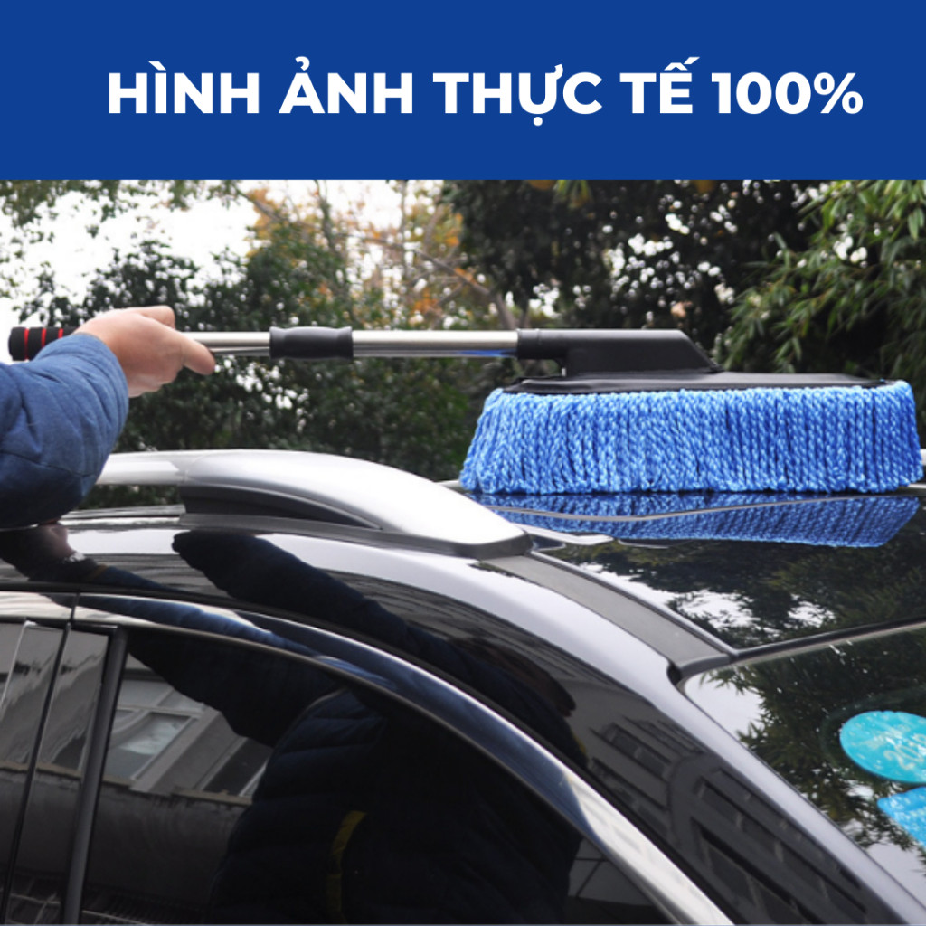 Chổi lau bụi xe ô tô vệ sinh ô tôo chuyên dụng rửa xe hơi cây chổi tròn và dẹt quét bụi ô tô