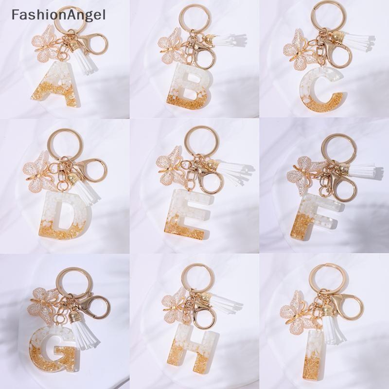FashionAngel A To Z Chữ Móc Khóa 26 Chữ Cái Ban Đầu Bảng Chữ Cái Trắng Dây Móc Khóa Túi Thời Trang Trang Trang Trí Xe Nhăn Quà Tặng VN