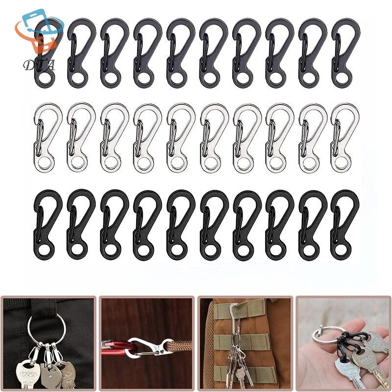 [DTA] 10 Cái / lốc Móc Khóa Carabiner Tiện Ích Cắm Trại Thiết Bị Sinh Tồn Móc Chụp Leo Núi SF Lò Xo Ba Lô Bánh Răng VN