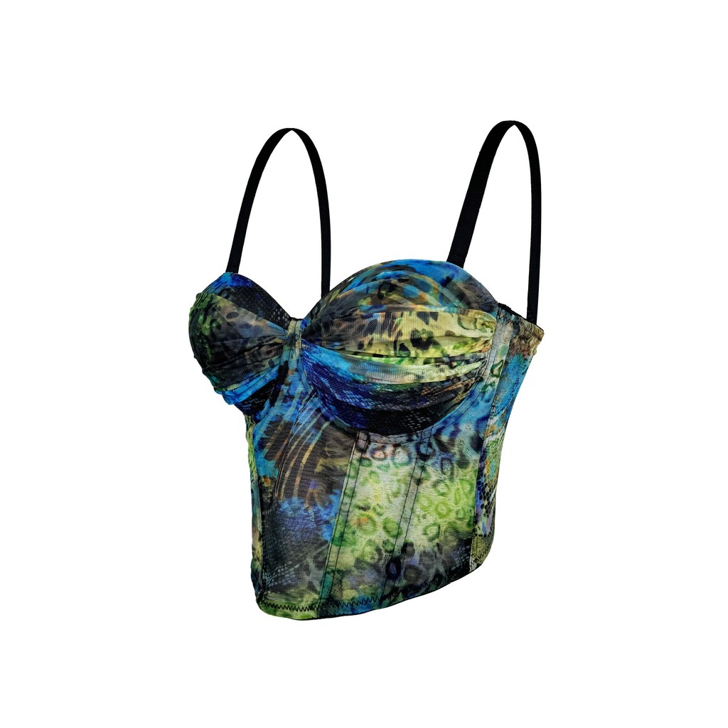 Mới Xuyên Biên Giới In Hình Sling Cao Cấp Bên Ngoài Mặc Ống Top Gợi Cảm Cô Gái Hot Xương Cá Corset