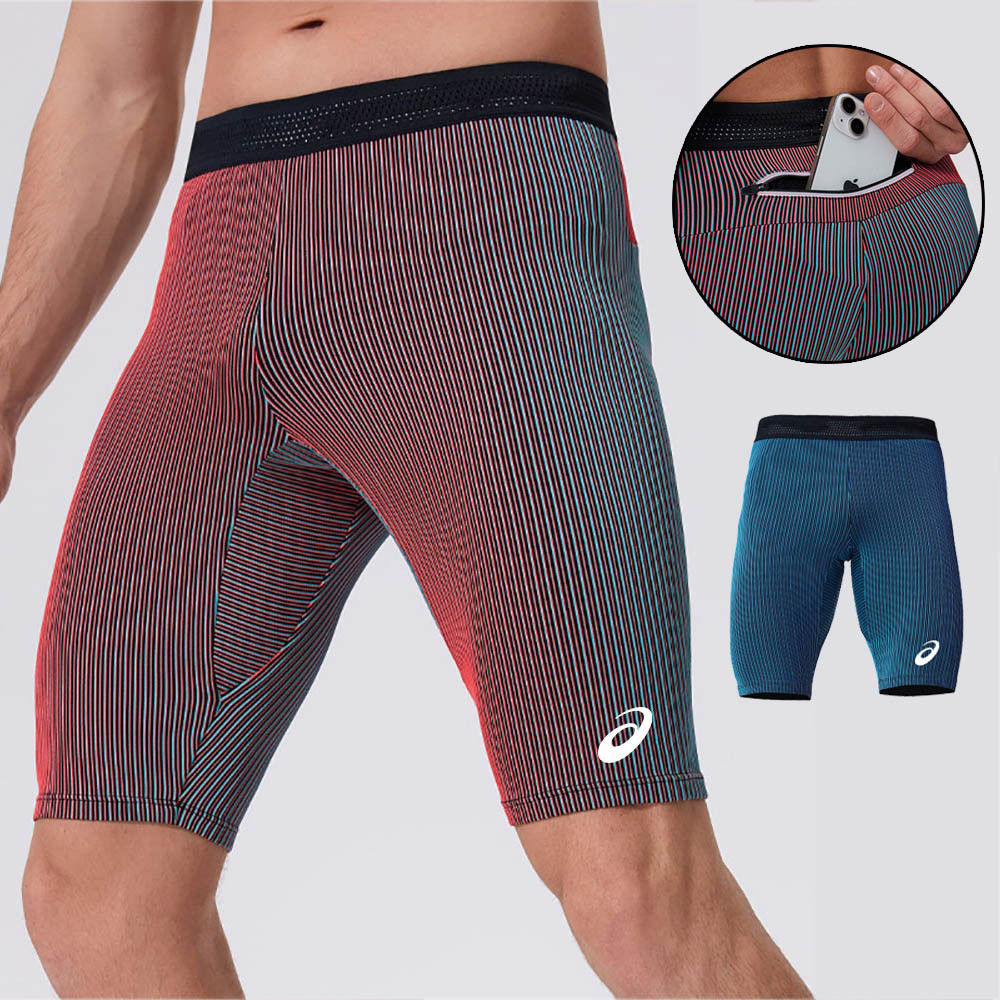Marathon Nén Quần Short Nhanh Khô Chạy Tập Thể Dục Quần Legging Thể Hình Quần Thể Thao Nam Tập Gym Nam Có Túi Eo