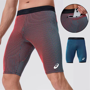Marathon Nén Quần Short Nhanh Khô Chạy Tập Thể Dục Quần Legging Thể Hình Quần Thể Thao Nam Tập Gym Nam Có Túi Eo