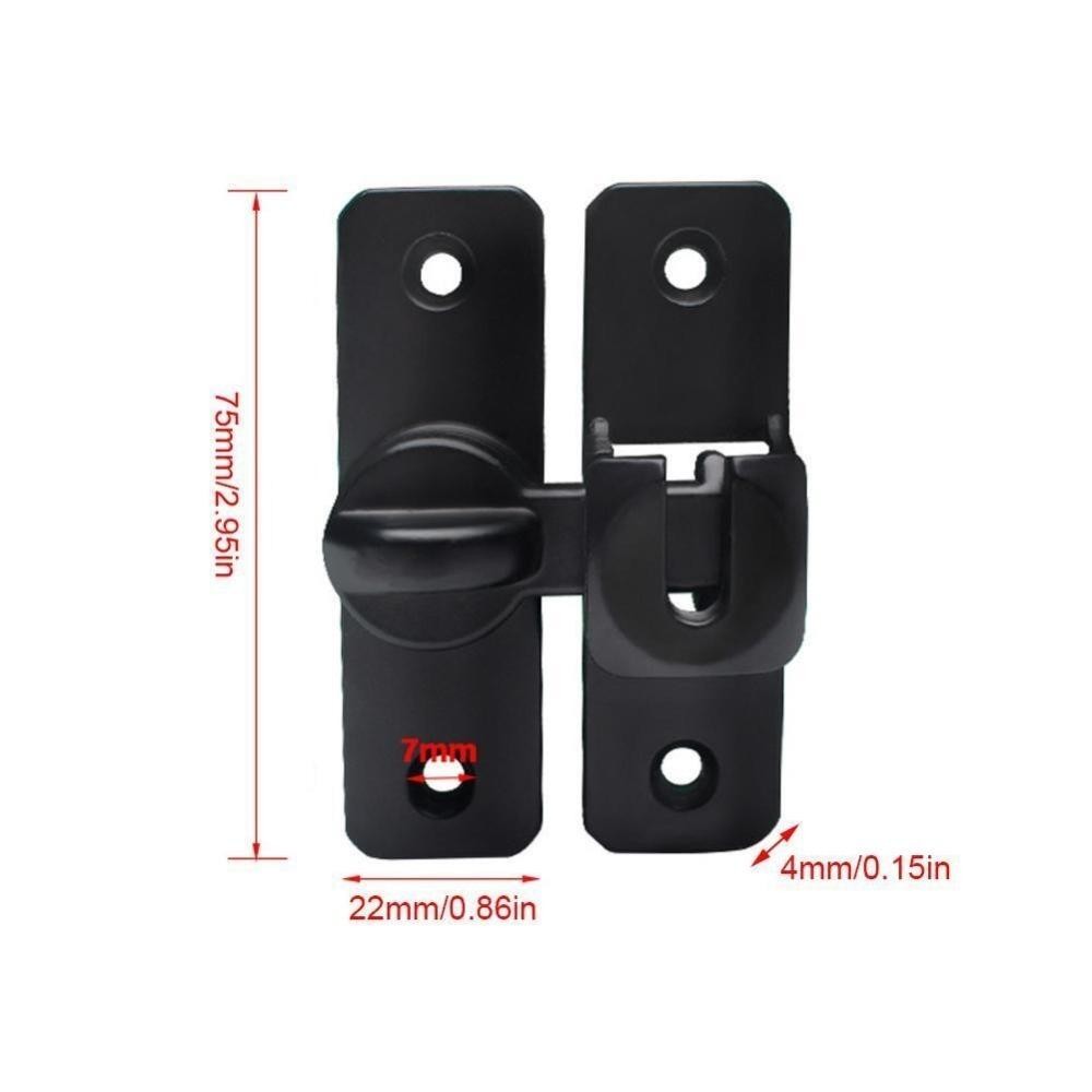 Khóa cửa chống trộm ESSENCEH, Khóa chốt lật hợp kim nhôm bền, Cửa chốt cửa trượt gắn 90 độ chống trộm