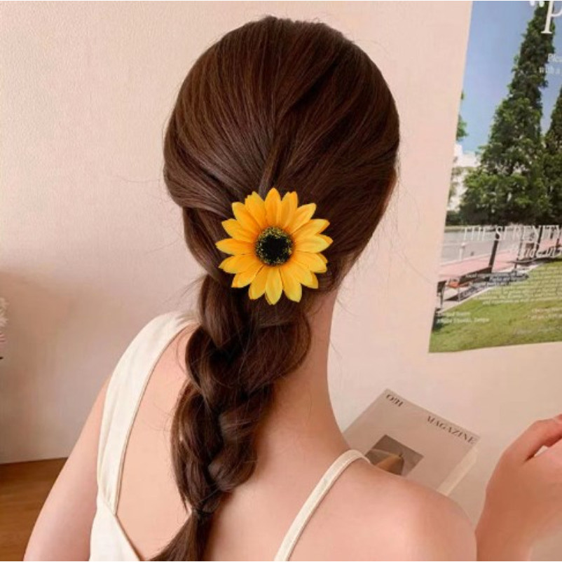 Kẹp Tóc Hướng Dương - Kẹp Bên Bãi Biển Mùa Hè - Đa Năng, Thời Trang, Ngọt Ngào - Kẹp Tóc Mỏ Vịt Hawaii - Phụ Kiện Tóc Trang Phục Kỳ Nghỉ Cho Bé Gái