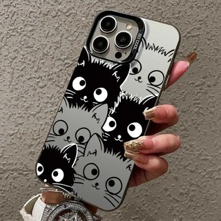 Ốp Điện Thoại Mờ Cho OPPO A60 A12e A7 AX7 A5S AX5S A3S A77S F11 F17 Pro Reno 13Pro 13F 7 Lite 7Z Mèo Dễ Thương Ngộ nghĩnh Mẫu Đơn Giản IMD Cover