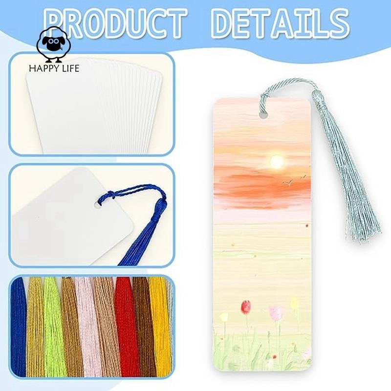 [xinggao] Set 100 Bookmark Thủ Công Bằng Giấy Tự Làm Nhiều Màu Sắc Có Tua Rua Dùng Làm Quà Tặng