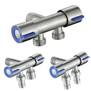 Van nước chia 2 cổng xả Chất liệu Inox 304, ren trong 20mm, DN15 SUNND