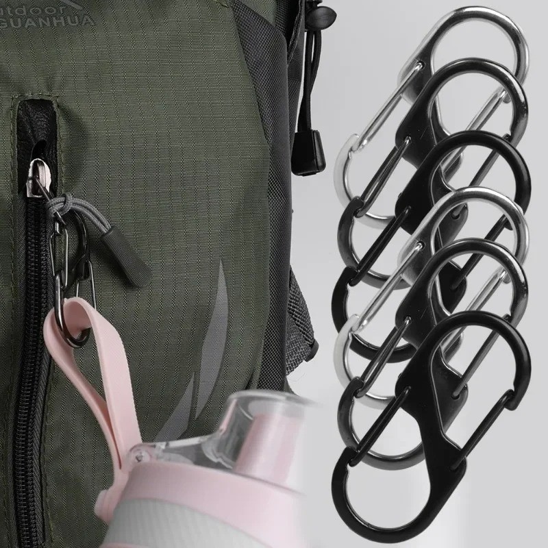 Móc Móc Móc Khóa Mini - Móc Khóa Móc Khóa - Hợp Kim Kẽm Loại S Carabiner Có Khóa - Dành Cho Cắm Trại Đi Bộ Đường Dài - Móc Khóa Ba Lô Cắm Trại - Móc Khóa Carabiner Lò Xo Kép