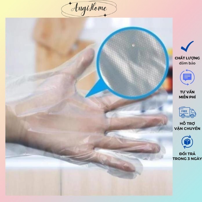 Bịch 100 Găng Tay Nilon Dùng 1 Lần Tiện Dụng ANGIHOME